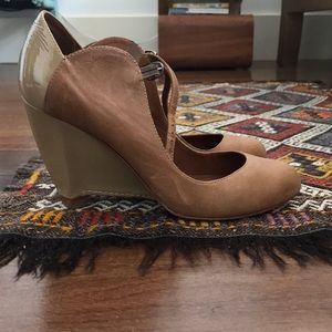Anthropologie Tan Mary Jane Shoes